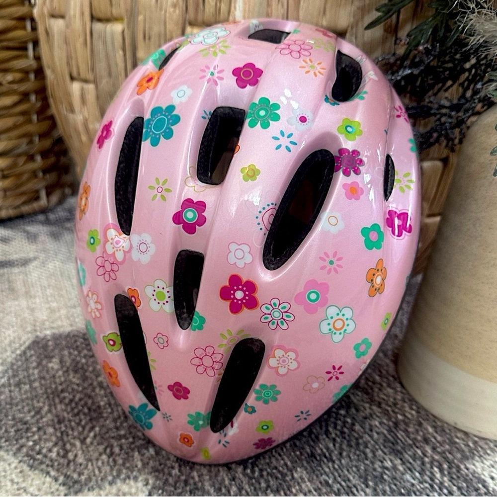 Helmets R Us Toddler Girl’s Bicycle Helmet Pink Floral Toddler Girl Helmet